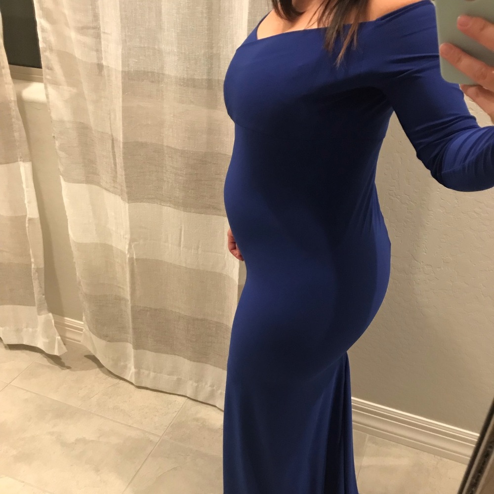 Royal blue maternity gown - Picture 5 of 6